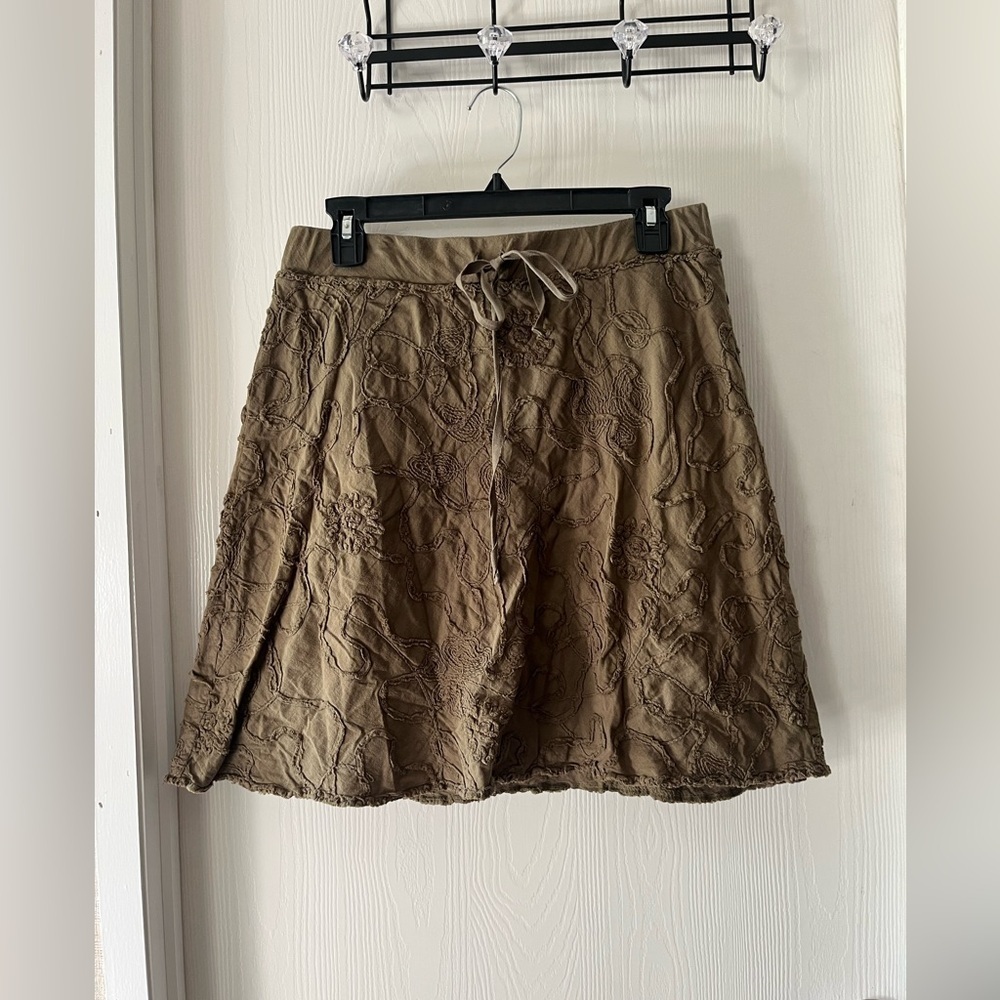 Max Studio Olive A-Line Skirt